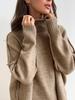 Women's Autumn/Winter High-Neck Sweater and Knit Pants Set - European/American Style, Loose Fit, Thick, Casual