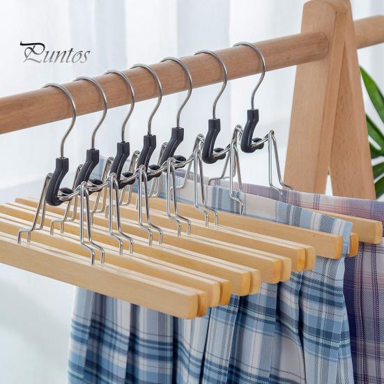 5 шт. вешалка для юбки с лошадиным лицом, бесследная, противоскользящая, ветрозащитная, вращающаяся на 360°, сильная несущая нагрузка, твердая древесина, JK, юбка, брюки, брюки, сушка одежды