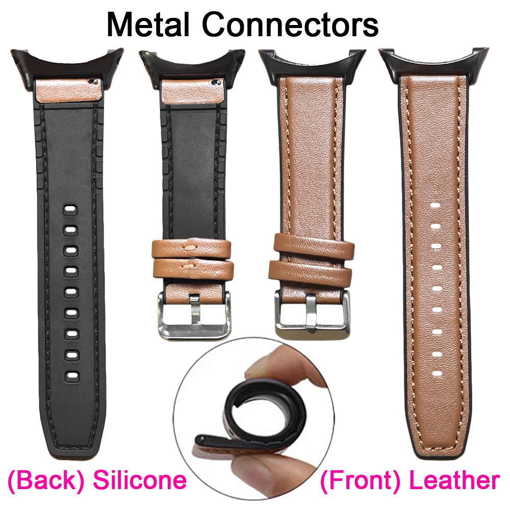 Ремешок для suunto core полностью черный кожаный + силиконовый ремешок для умных часов Smart Watch Замена браслета, металлические разъемы