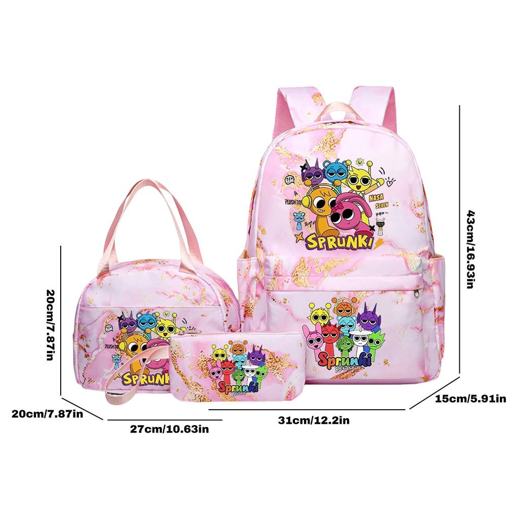 Аниме Периферийный Рюкзак с Принтом, Персонализированная Сумка для Хранения Рюкзака, Набор из Трех Предметов: Рюкзак, Сумка через Плечо, Пенал, Школьные Принадлежности