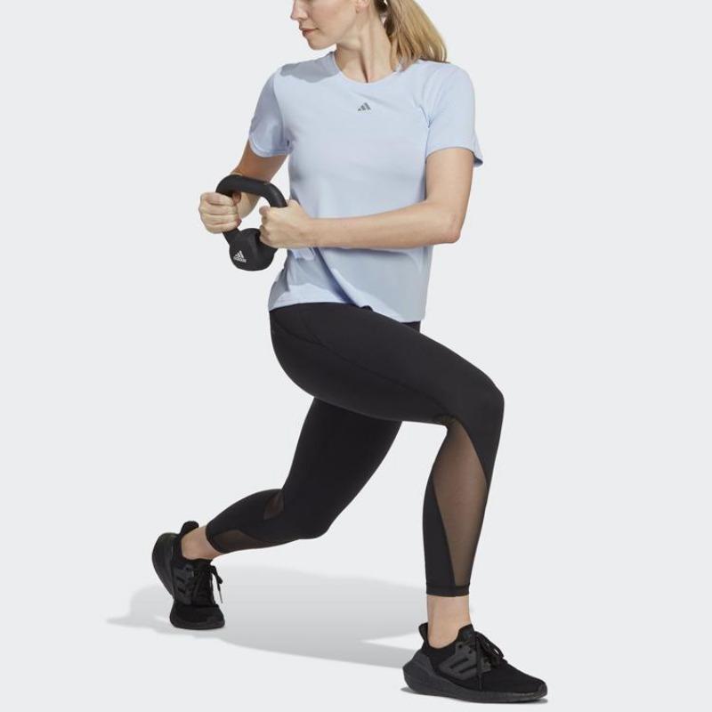adidas Heat.Rdy Sweat-Conceal однотонная футболка с круглым вырезом и короткими рукавами, женские топы, голубой II3245