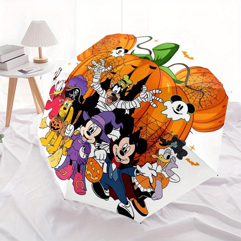 Halloween,Disney Automatic Umbrella Tri fold Portable Umbrella, Best Holiday Gift for Men and Women, Durable Iron Frame, Playful Design, S