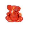 Craftam Polyresin Orange Ganesha Statue for Car Dashboard God Ganesh Murti Ganpati Idol Figurine