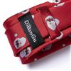 Red Men's Silk Tie Handkerchief Cufflinks Blue Printed Christmas Tie Festival Gift Wedding Party