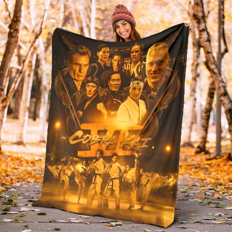 Cobra Kai Flannel Blanket Soft Warm All-Season Throw, Design for Camping, Car Travel, Hiking Sofa, Bed, Office Perfect Gift for Parties