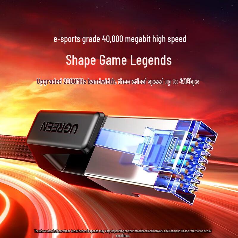 Ugreen Экранированный плоский Ethernet-кабель Cat 8