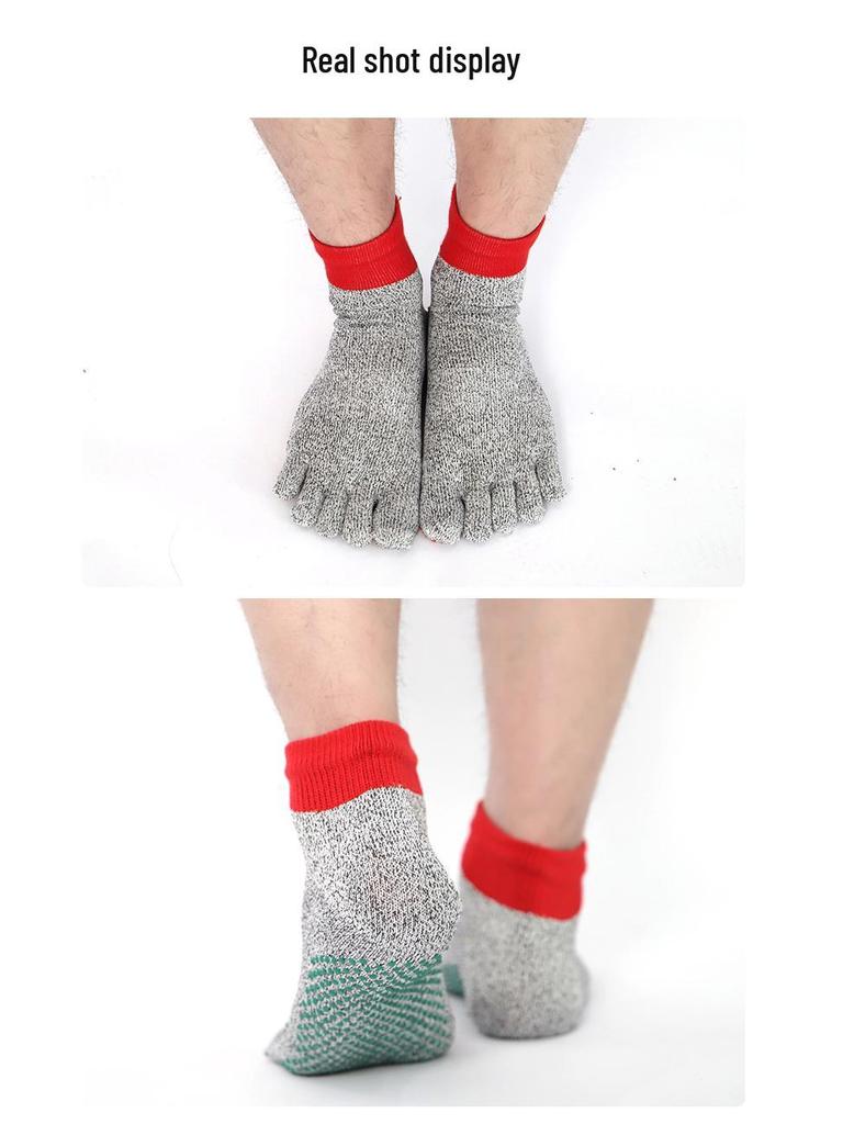 Level 5 Cut-Resistant Breathable Five-Finger Outdoor Socks for Maximum Foot Protection