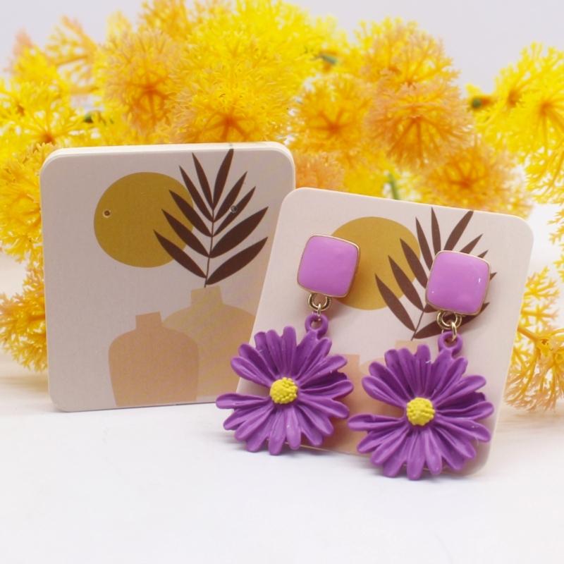 100 шт. новых цветных печатных карточек для сережек 5x5 см, упаковка украшений ручной работы