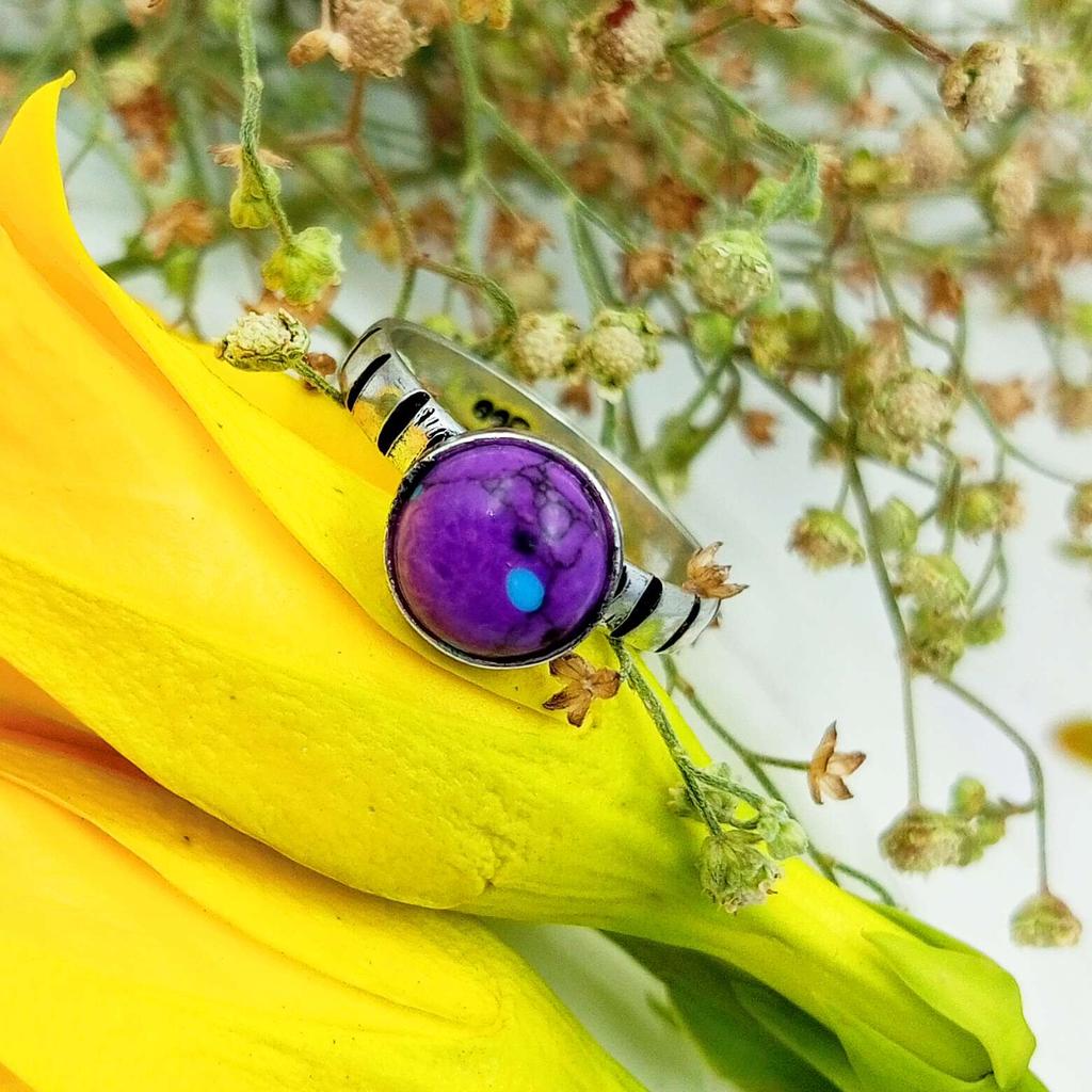 Ювелирное кольцо с бирюзовым драгоценным камнем из стерлингового серебра 925 пробы PQY-IJ5929