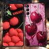 Милый Чехол-Бант с Вишней для Samsung Galaxy S24 S23 S22 S20 S21 FE Ultra S10 S10E S9 S8 Plus 5G Мягкий TPU Чехол Capas Funda Сумка