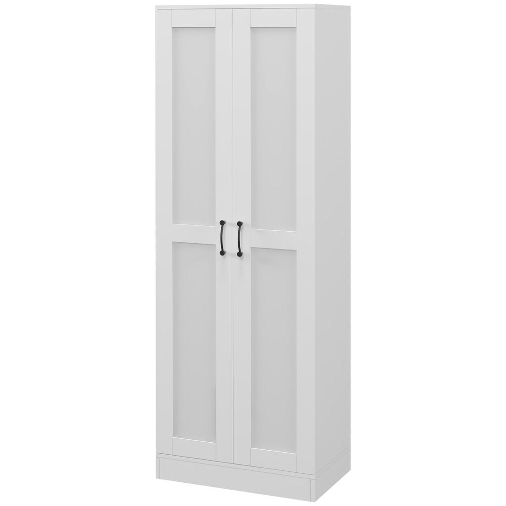 2-Door Cabinet Storage Cabinet with 5 Shelves, Contemporary Style, 60L x 36.5W x 175H