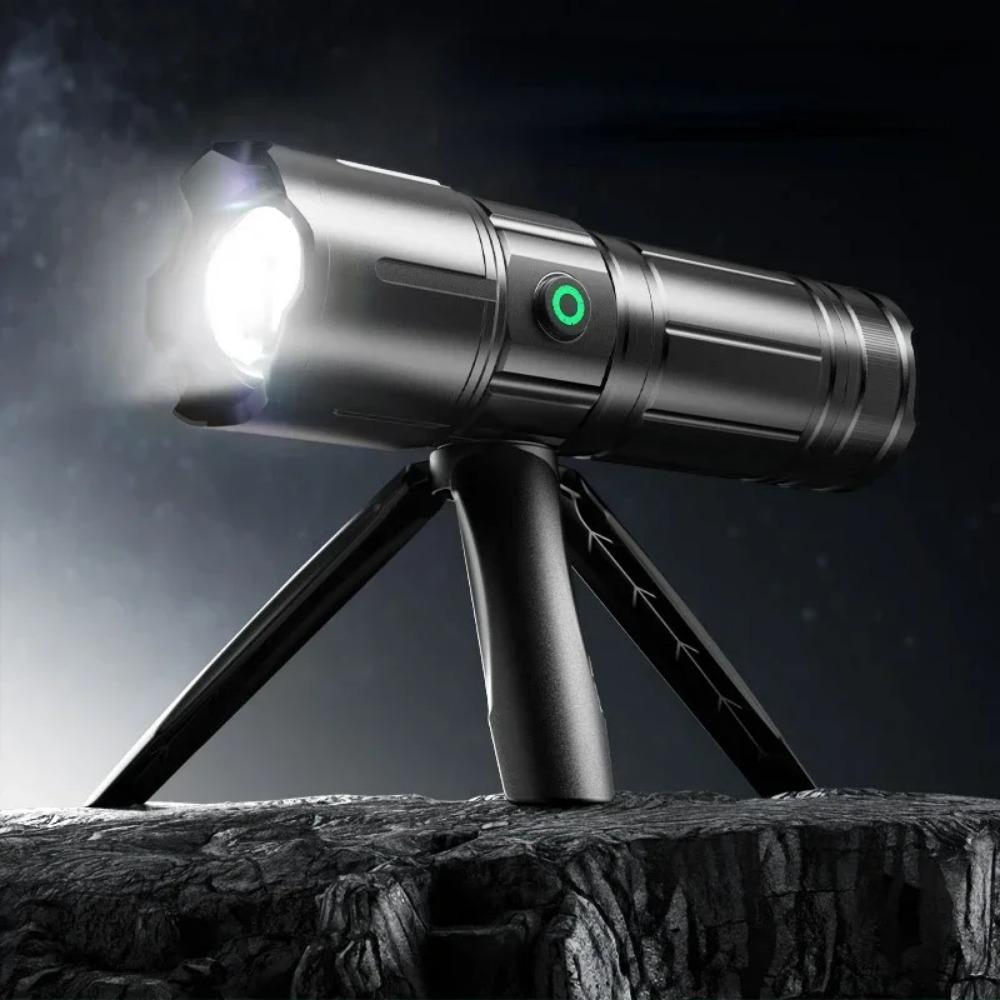 60w Super Bright 200m High Power LED Flashlight Torch Type-c Rechargeable Powerful Outdoor Self Defense Handlamp Camping Lantern