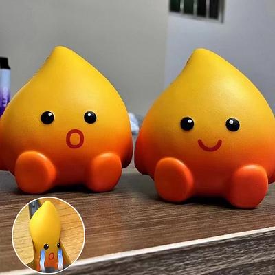 Милая Игрушка-Эльф-Пламя, Мягкий Декомпрессионный Мяч для Сжатия, Инструмент для Снятия Стресса, Силиконовая Игрушка, Подарок Ручной Работы