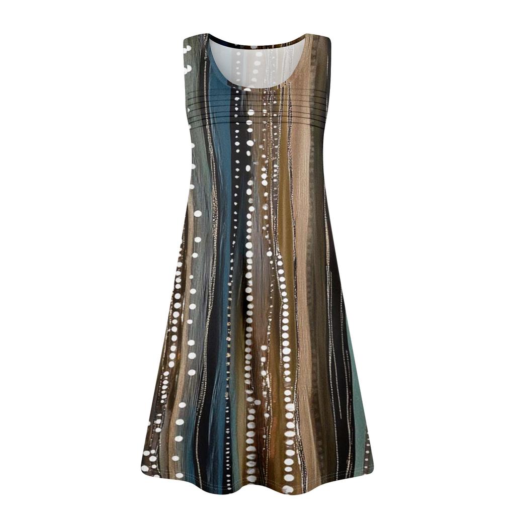 Womens Summer Dresses Loose U Neck Sleeveless Sundresses Dress With Pockets