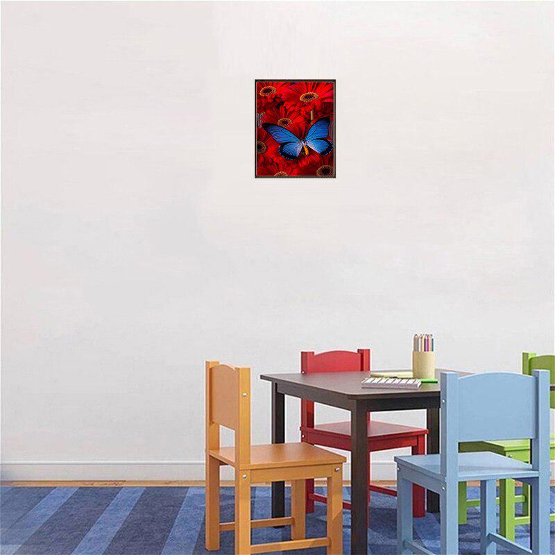 5D Алмазная картина Цветок и бабочка Полный круглый дрель Алмазная вышивка Крестом