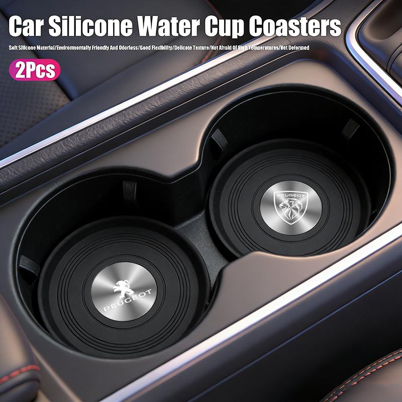 Car Center Console Eco-Friendly Silicone Water Cup Pad For Peugeot 208 308 206 307 207 3008 407 508 2008 5008 301 406 RCZ Rifter