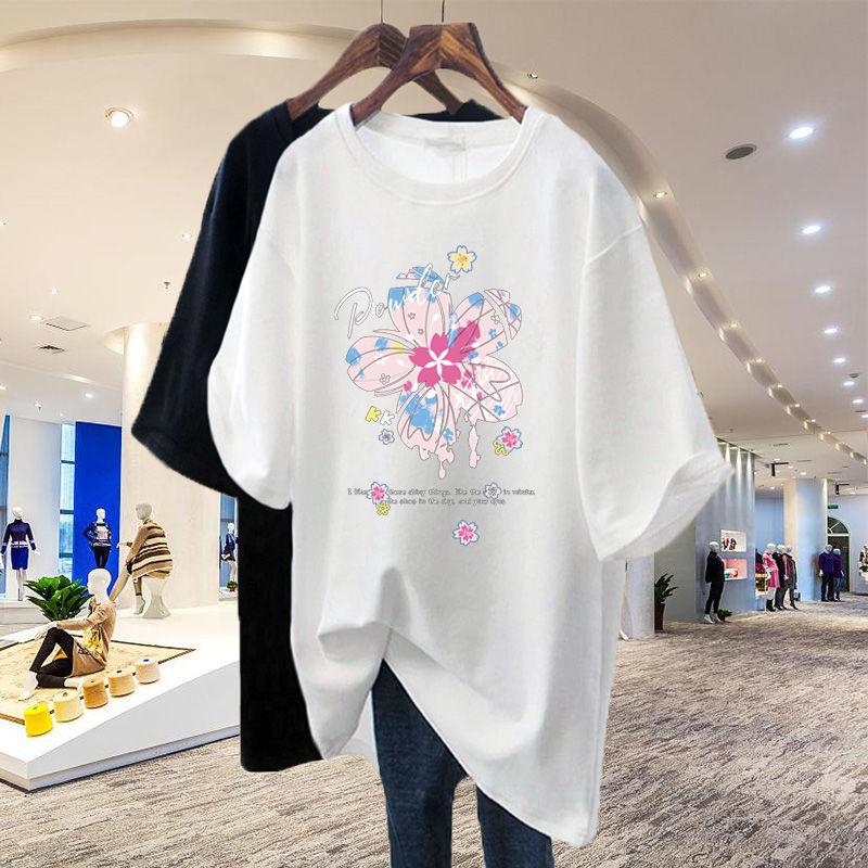 2024 Летние Футболки с Круглым Вырезом и Принтом из Чистого Хлопка, Модный Узор, Комфортные, Эффектные, Модные, Свободного Кроя, Разноцветные, Женские, Смешные