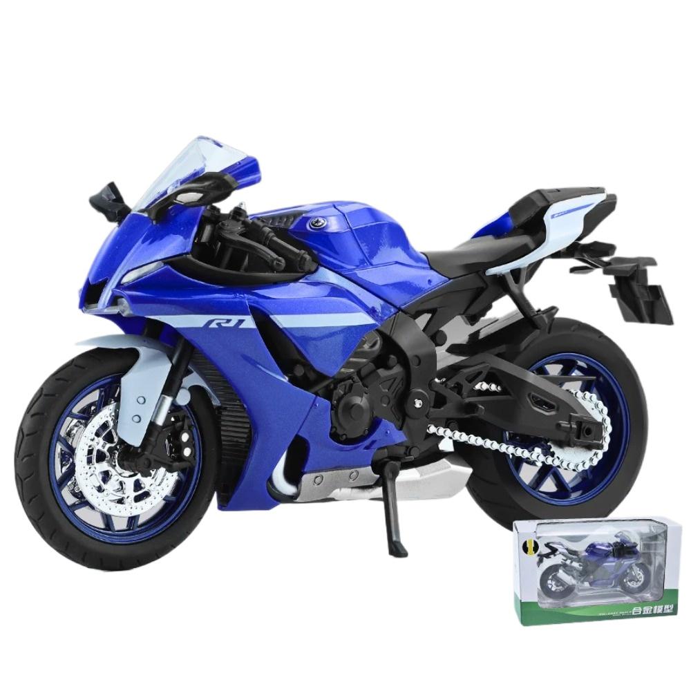 1/12 Scale Yamaha YZFR1 Alloy Die Cast Motorcycle Model Toy Vehicle Collection Sound and Light Off Road Autocycle Boy Toys Car