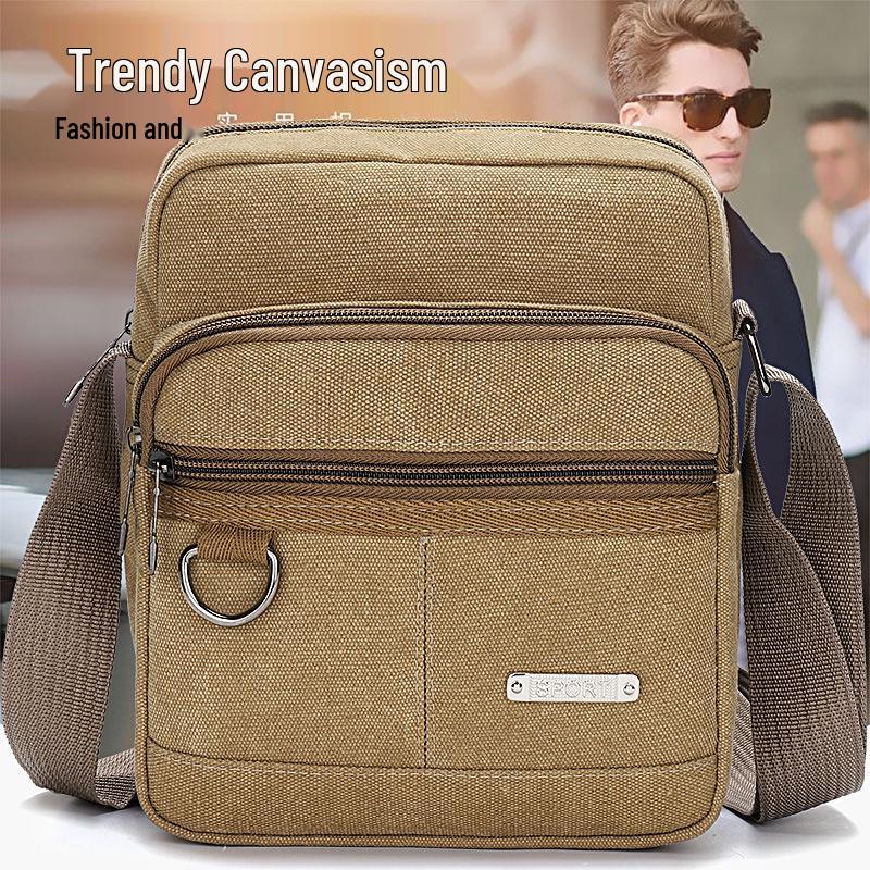 Мужская парусиновая многофункциональная сумка кроссбоди и на плечо - Унисекс повседневная сумка