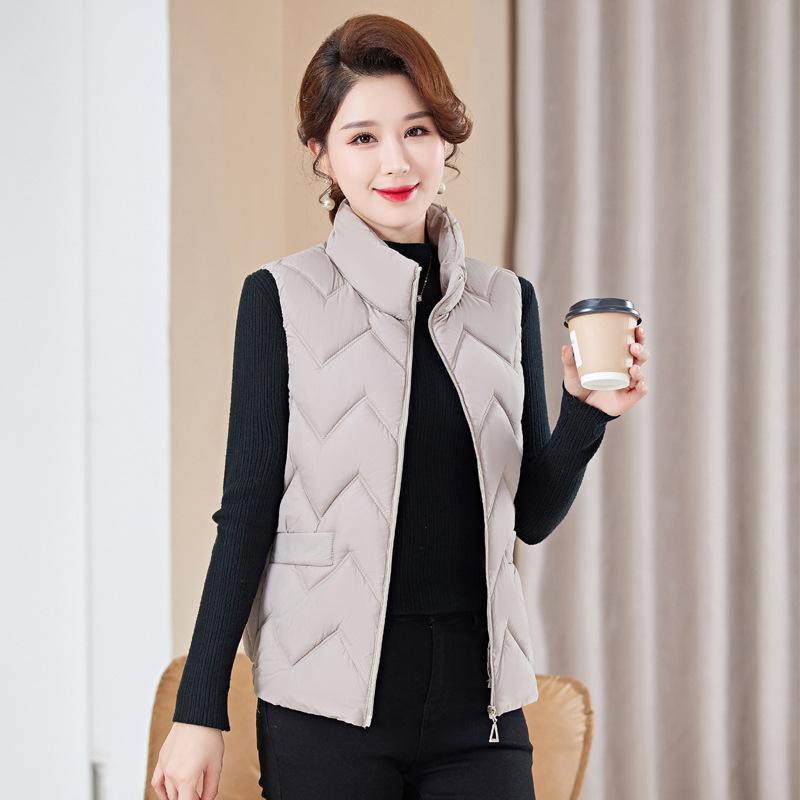 Жилет для женщин среднего и пожилого возраста, осенне-зимний, со стойкой, короткий, новый жилет-куртка для мамы