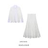Kaslead New Arrival Women's Clothing Fashion Style Cut Out Embroider Shirt Skirt 4786052 2731051