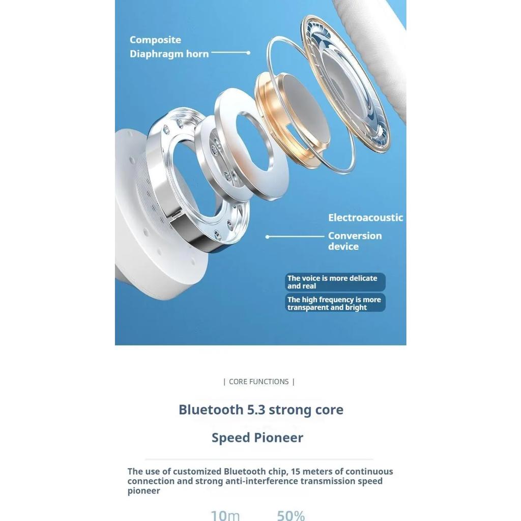 Colorful Light Wireless Bluetooth Headphones Over Ear HIFI Stereo Headsets Sports Gameing Earphones TF/AUX Music Player HD Mic