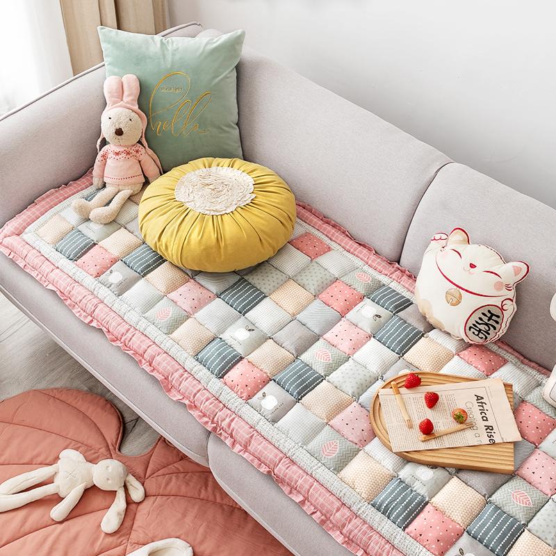 Подушка для дивана из 100% хлопка ручной работы, нескользящая утолщенная подушка в форме булочки, чехол для дивана, можно стирать в машине