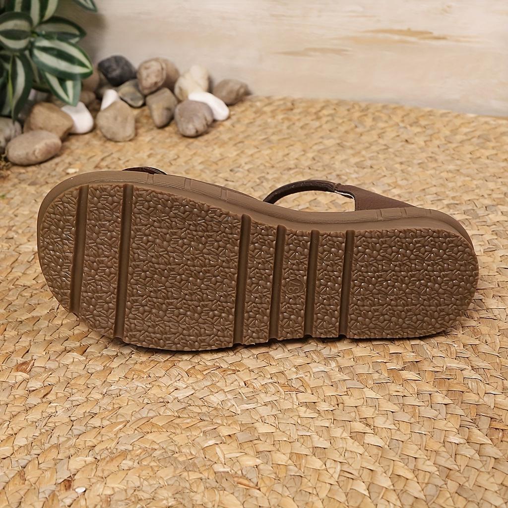 Ladies Mary Jane Flat Dance Lace Adjustable Velcro Closure - Round Head Casual Shoes, Comfortable Brown Single Shoes for All Seasons, Daily Dressing