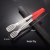 304 Stainless Steel High-Temp Resistant Food Tongs with Anti-Scald Red Rubber Handle
