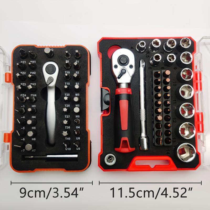 Набор из 35 штук, набор бит, 1/4 дюйма, гаечный ключ с храповым механизмом и набор головок для ремонта и обслуживания дома