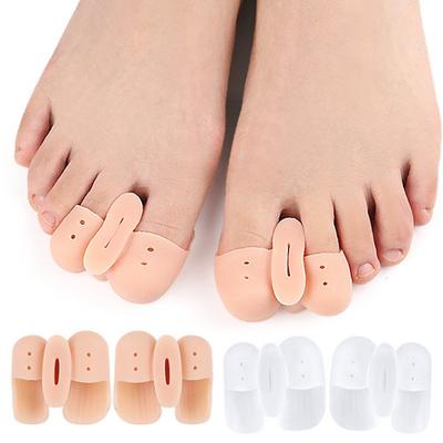 1 пара разделителей пальцев с 2 отверстиями, ортопедический корректор вальгусной деформации большого пальца стопы, молоткообразного пальца, облегчение боли