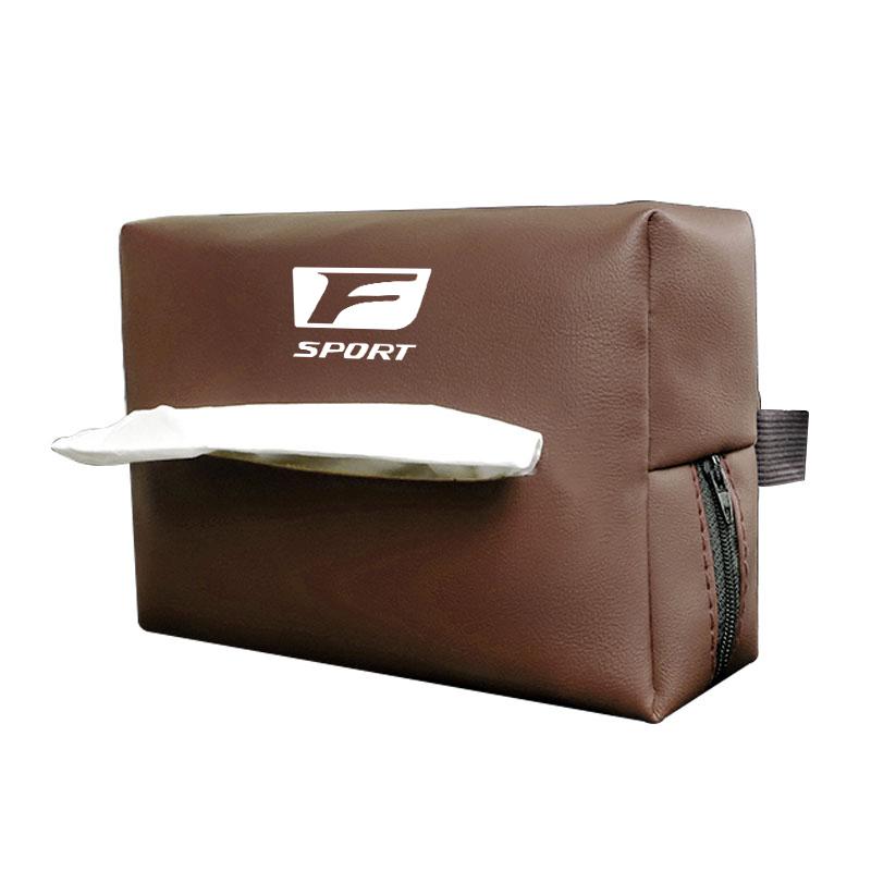 QDDY3 PU Leather Car Tissue Box Facial Tissue Storage Bag For Lexus FSPORT LBX NX RX 350h 450h ES UX 300e GS IS LS LX CT LC RC GX460