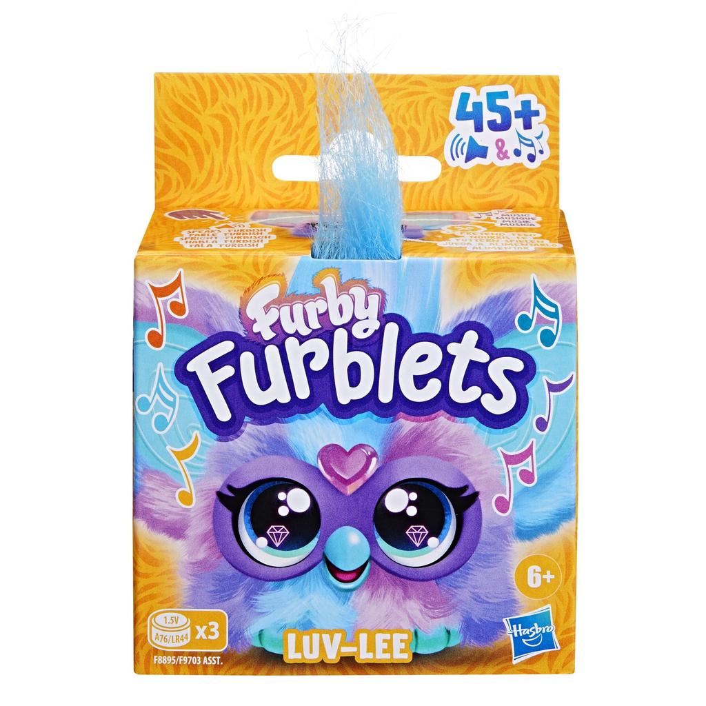 Hasbro Furby Furbrets Lovely Mini Over 45 Furby Electric Plush For Boys and Ages 6 and Blue and Purple F8895 Genuine New Model Friend, Sounds,