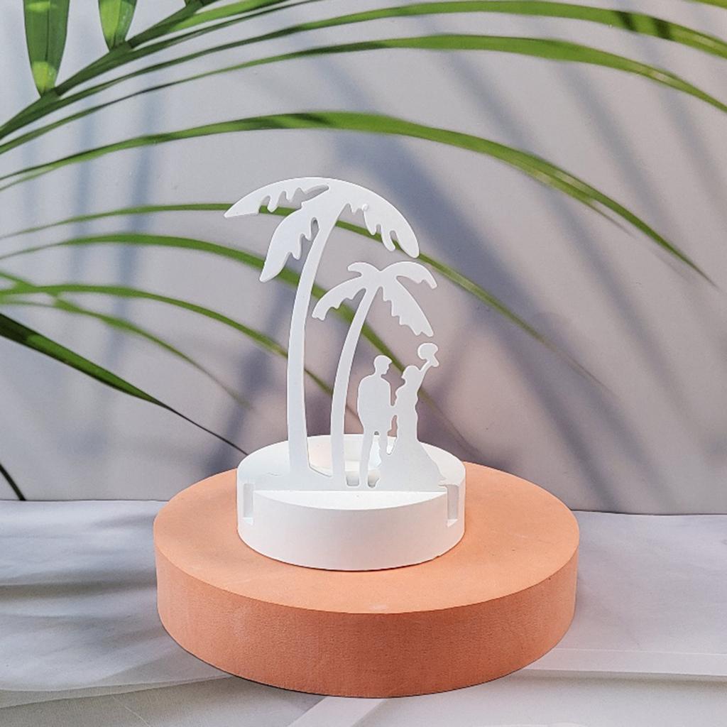 Two Coconut Tree Candlestick Molds Candle Holder Silicone Molds Combination Casting Moulds Decorations Plaster Molds