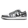 Air Jordan 1 Черно-белые Mimi Амортизирующие Нескользящие Низкие Винтажные Баскетбольные Кроссовки Унисекс Серый Белый 553558-152(Команда56-)