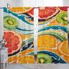 Window Home Interior Kitchen Curtains for Living Room 2 Pieces Blackout Curtains Door Curtain Fruit Partition Bedroom Decoration