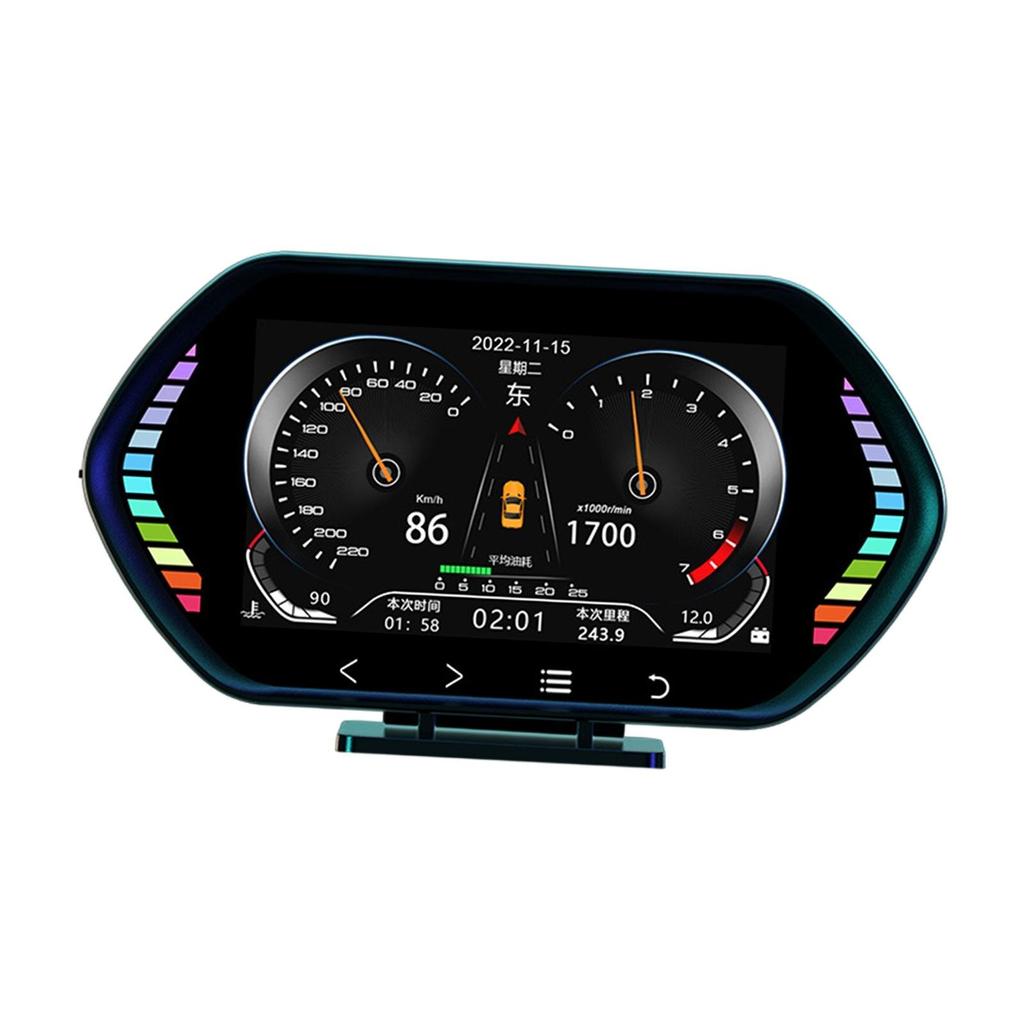 Дисплей датчика OBD2, автомобильный HUD-дисплей, разделение на 360 градусов