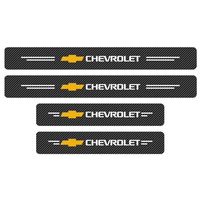 AABHJ1 Carbon Fiber Car Sticker Auto Door Threshold Waterproof For Chevrolet Colorado Cruze Spark Captiva Malibu Trax Aveo Camaro
