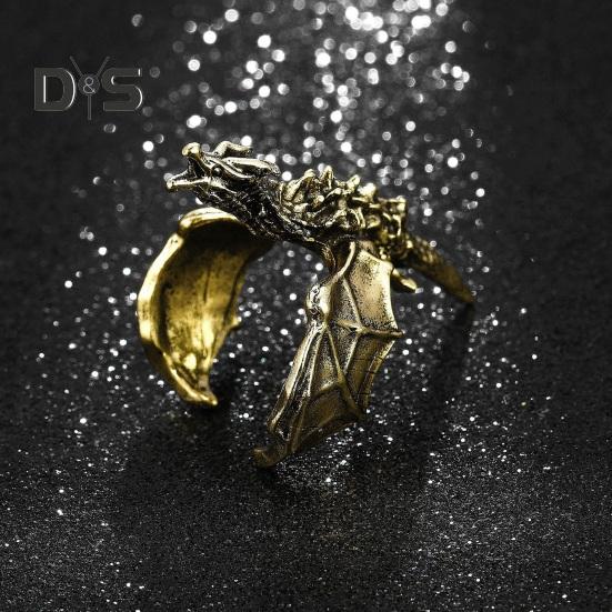 Кольцо с драконом в стиле ретро, хип-хоп, рок, ювелирное украшение на палец, черное кольцо с драконом на годовщину, день рождения, рождественский подарок