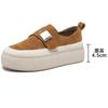 Koznoy 4.5cm Suede Cow Genuine Leather Women Platform Flats Loafer Comfy Ladies Spring Chunky Sneakers Vulcanize Autumn Shoes