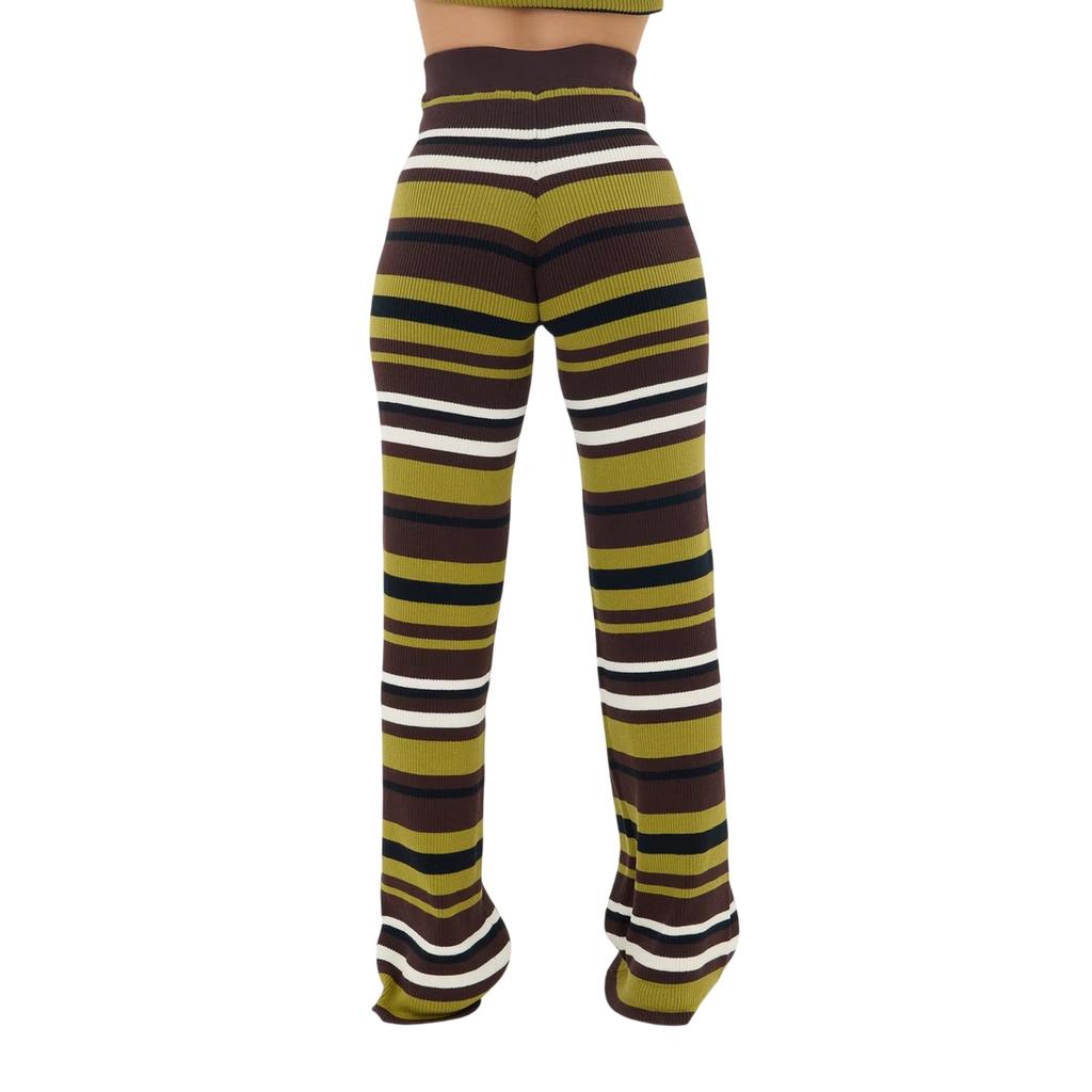 I Saw It First Womens/Ladies Knitted Striped Wide Leg Trousers