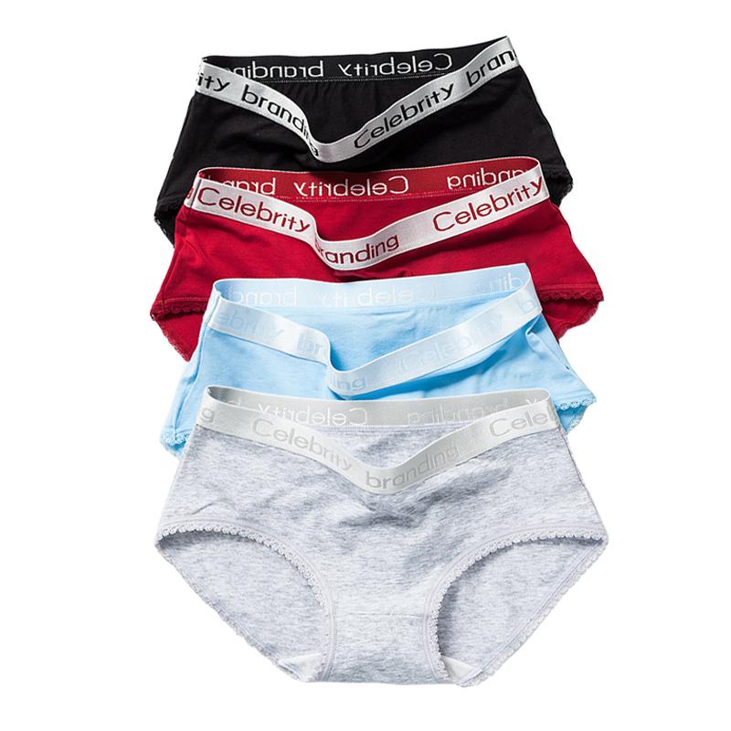 3Pcs Women's Panties Cotton Breathable Underwear Briefs Cute Letter Girls Lingerie Size M-XXL
