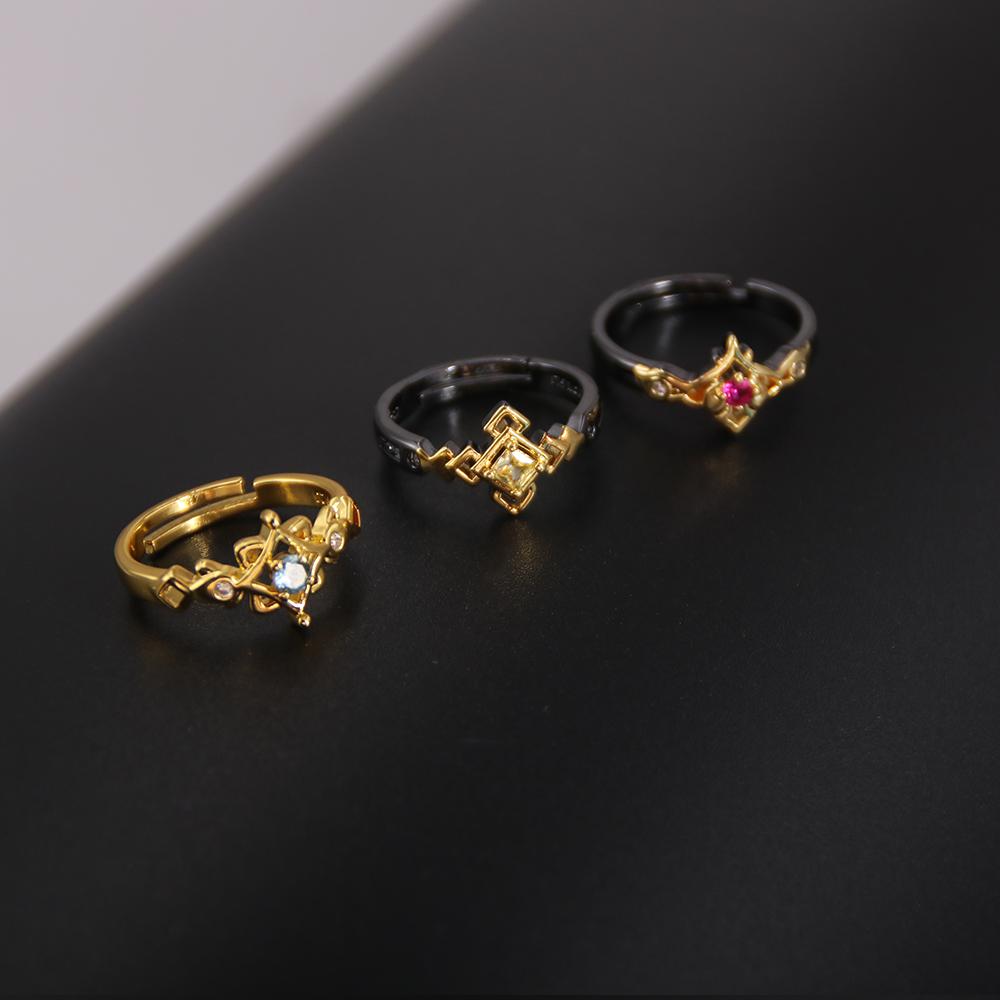 Аниме Genshin Impact Rings Zhongli Tartaglia Xiao Albedo Venti Kamisato Ayaka Finger Adjustable Ring Women Men Cospaly Gift