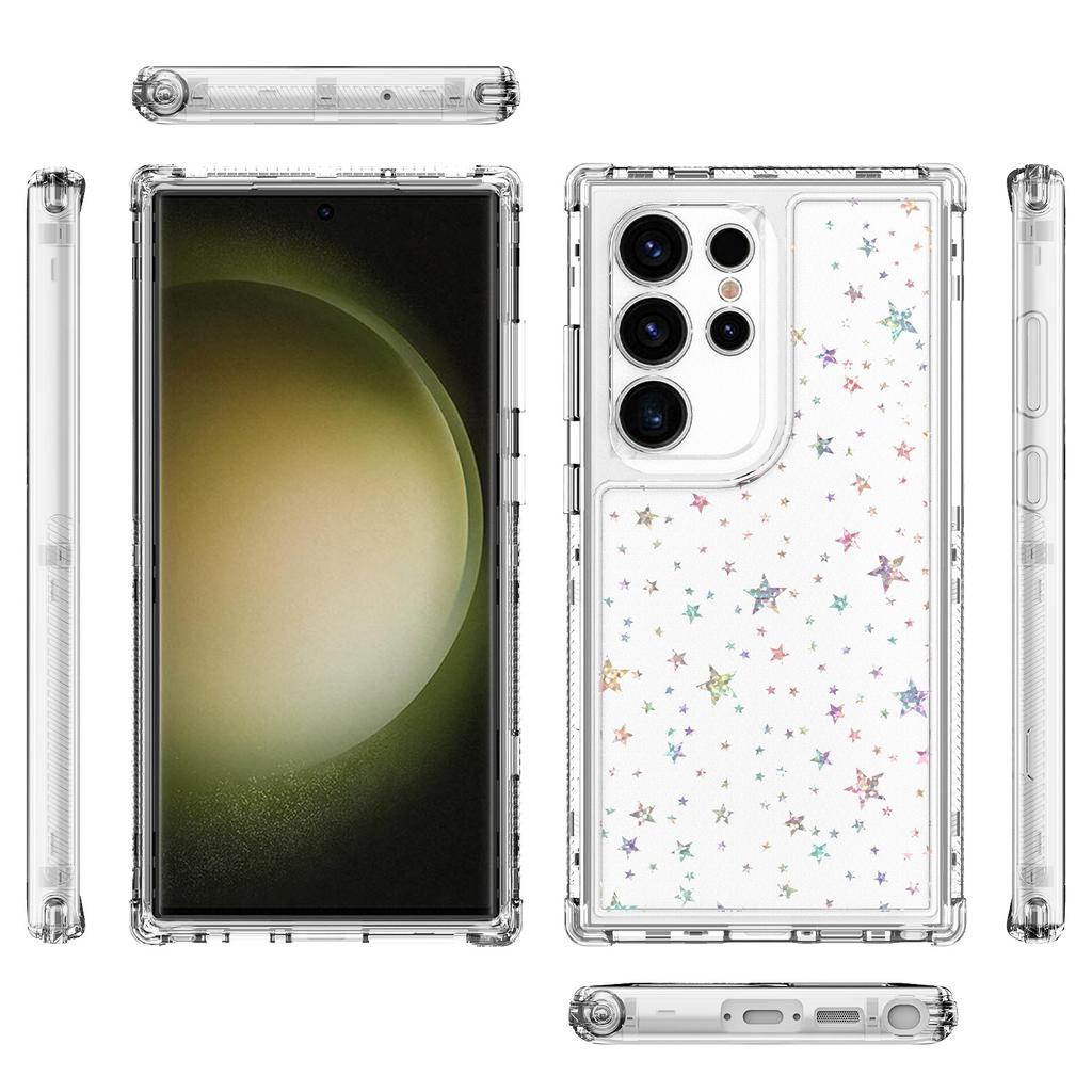 For Samsung Galaxy S25 Ultra/S24 Ultra Case Acrylic TPU Clear Phone Cover with Laser-printed Film