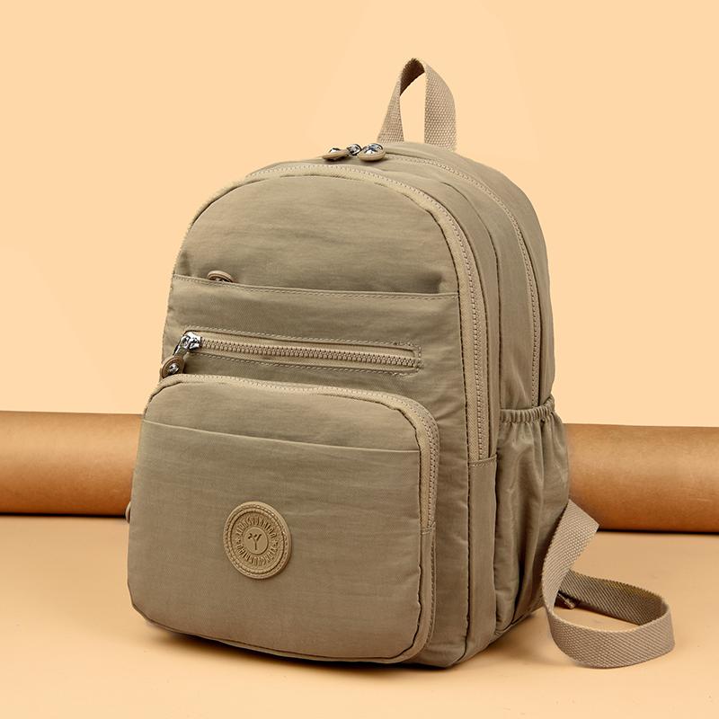 Lightweight Backpack Women Nylon Backpack Solid Color Travel Bag Student Schoolbag