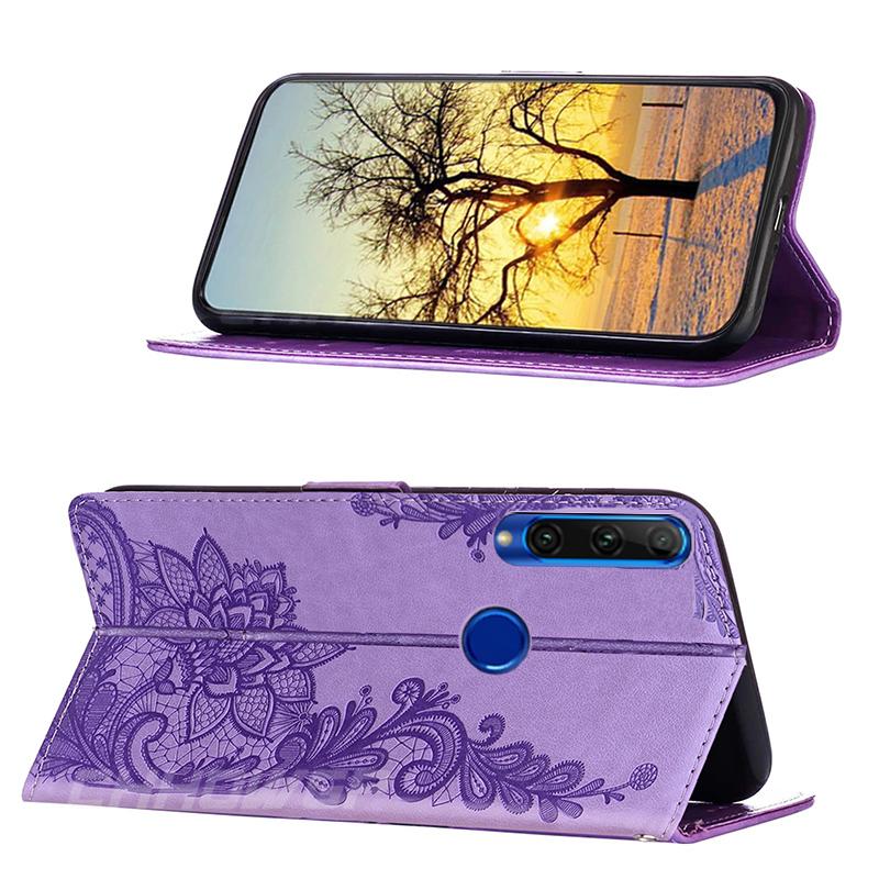 Emboss Lace Flower Leather Flip Case For Huawei P30 P40 Lite E P Smart Z Plus Y5P Y6S Y7P Honor 9X 9A 9C 9S 10i 10 10X 20 Lite Soft Wallet Book Cover