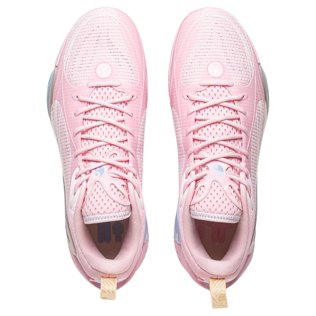 Li Ning Wade DLO 1 Легкие Высококомфортные Синтетическая Кожа Дышащие Упругие Низкие Баскетбольные Кроссовки Мужские кроссовки Светло-Розовые ABPV009-10