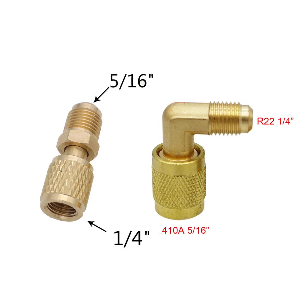 Латунные быстроразъемные муфты для вакуумного насоса 2 штуки 5/16 SAE к 1/4 SAE R410a Набор адаптеров для кондиционера