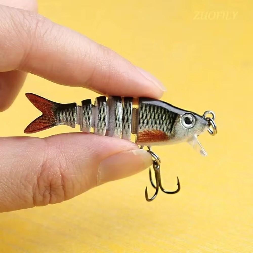6-section Tongue Plate Micro Bait 5.5cm Length 3D Simulation Baits Hard Bait Freshwater Fishing