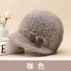 Осенне-зимняя вязаная шапка для пожилых людей, женская шапка из смесовой кроличьей шерсти, шапка для пожилой матери, флисовая утолщенная шерстяная шапка
